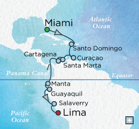 Just Crystal Cruises Serenity 2026 Panama Panorama Map