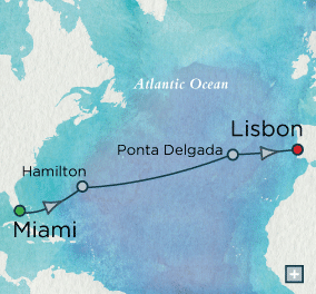 Just Crystal Cruises Serenity 2026 Classic Atlantic Crossing Map