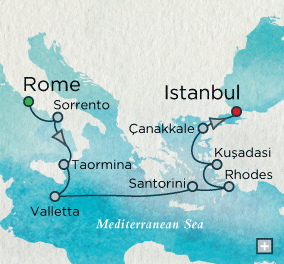 Just Crystal Cruises Serenity 2026 Mediterranean Mosaic Map