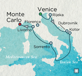 Just Crystal Cruises Serenity 2026 Classico Italiano Map