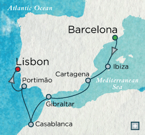Just Crystal Cruises Serenity 2026 Iberian Idyll Map