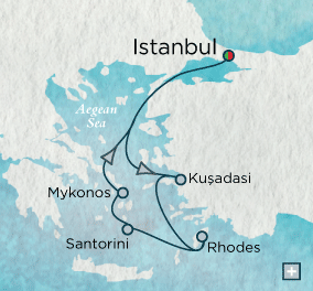 Just Crystal Cruises Serenity 2026 Vistas of the Aegean Sea Map