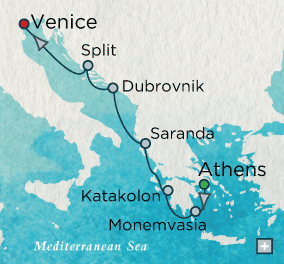 Just Crystal Cruises Serenity 2026 Into the Adriatic Map