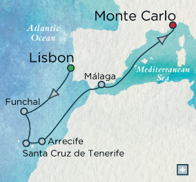 Just Crystal Cruises Serenity 2026 Canary Island Classic Map