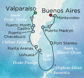 Antarctic Adventure Map Just Crystal Cruises Serenity 2017 World Cruise