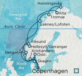 North Cape Harbors Map July 14-28 2026 - 14 Days Just Crystal Cruises symphony 2026
