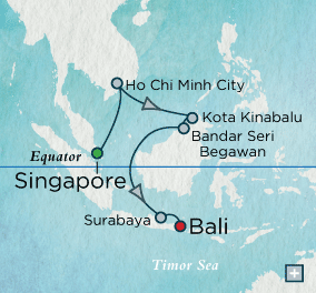 Just Crystal Cruises symphony 2026 Southeast Asia Sojourn Map