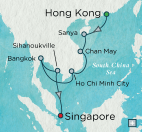 Just Crystal Cruises symphony 2026 Pagodas &amp; Palaces Map