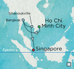 Just Crystal Cruises symphony 2026 Pagodas &amp; Palaces: Crystal Getaways Map