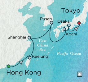 Just Crystal Cruises symphony 2026 Across the East China Sea Map