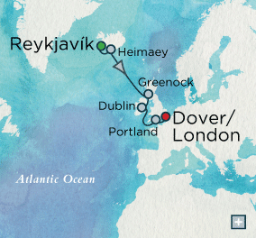 Just Crystal Cruises symphony 2026 Trans-Atlantic Treasures: Crystal Getaways Map