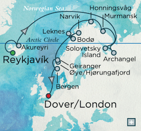 Just Crystal Cruises symphony 2026 White Sea Exploration Map