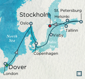 Just Crystal Cruises symphony 2026 Scandinavian Splendor Map
