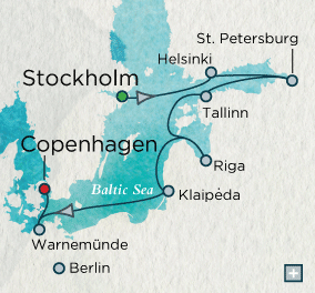 Just Crystal Cruises symphony 2026 Best of the Baltic Map