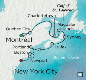 Just Crystal Cruises symphony 2026 Quaint Canadian Classics Map