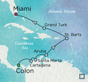 Just Crystal Cruises Symphony 2028 Caribbean Reflections Map