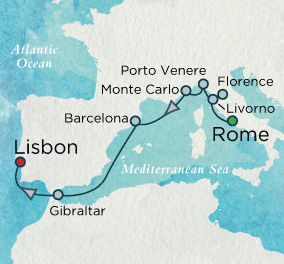 Southern Europe Soliloquy Map Just Crystal Cruises Symphony 2028
