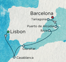 Accent on Spain Map Just Crystal Cruises Symphony 2028