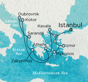 Beyond the Aegean Map Just Crystal Cruises Symphony 2028