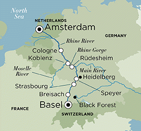 Luxury CRYSTAL CRUISE VISITING THE RHINE ocean REGION