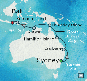 Just Crystal Cruises World Cruise 2028 Australian Discovery Map