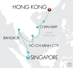 Kingdoms of Jade & Gold Map Singapore to Hong Kong - Voyage V4207