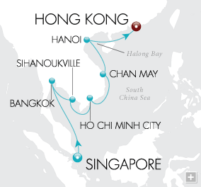 Just Temples & Dynasties Crystal Cruises Serenity 2028 Map