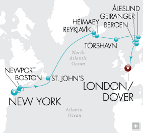 Just New World to Norway Crystal Cruises Serenity 2028 Map