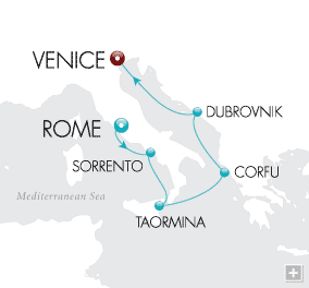 Just Vatican to Venice Crystal Cruises Serenity 2028 Map