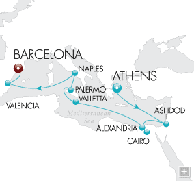 Just Holiday in the Holy Land Crystal Cruises Serenity 2028 Map