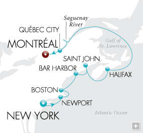Just New World Discoveries Map New York to Montral - Voyage V2222
