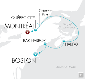 Just Crimson & Canada Map Boston to Montral - Voyage V2225