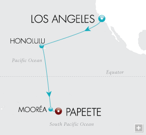 Just Grand Pacific Interlude Map Los Angeles to Papeete - Voyage V2229